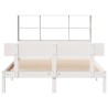 Lit bibliothèque sans matelas blanc 120x200 cm bois pin massif 