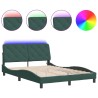 Cadre de lit avec lumières LED vert foncé 140x190 cm velours 