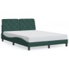 Cadre de lit avec lumières LED vert foncé 140x190 cm velours 