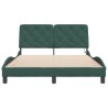 Cadre de lit avec lumières LED vert foncé 140x190 cm velours 