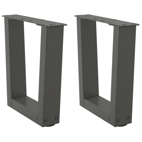 Pieds de table basse en forme de V, 2 pièces, anthracite, 30 x (30-31,3) cm, acier 