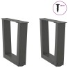 Pieds de table basse en forme de V, 2 pièces, anthracite, 30 x (30-31,3) cm, acier 