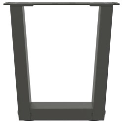 Pieds de table basse en forme de V, 2 pièces, anthracite, 30 x (30-31,3) cm, acier 