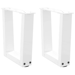 Pieds de table basse en forme de V, 2 pièces, blanc, 30 x (30-31,3) cm, acier 