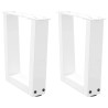 Pieds de table basse en forme de V, 2 pièces, blanc, 30 x (30-31,3) cm, acier 