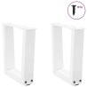 Pieds de table basse en forme de V, 2 pièces, blanc, 30 x (30-31,3) cm, acier 