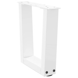 Pieds de table basse en forme de V, 2 pièces, blanc, 30 x (30-31,3) cm, acier 