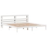 Cadre de lit sans matelas blanc 200x200 cm bois massif de pin 