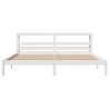 Cadre de lit sans matelas blanc 200x200 cm bois massif de pin 
