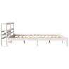 Cadre de lit sans matelas blanc 200x200 cm bois massif de pin 