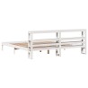 Cadre de lit sans matelas blanc 200x200 cm bois massif de pin 