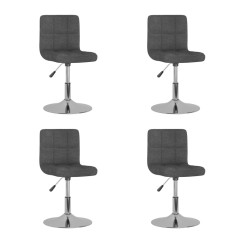 Chaises pivotantes à manger lot de 4 Gris foncé Tissu 
