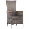 Chaises d'extérieur lot de 2 avec coussins Résine tressée Gris 