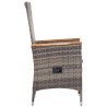 Chaises d'extérieur lot de 2 avec coussins Résine tressée Gris 