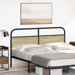 Tête de lit chêne sonoma 150 cm acier et bois d'ingénierie 