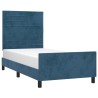 Cadre de lit sans matelas bleu foncé 80x200 cm velours 