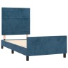 Cadre de lit sans matelas bleu foncé 80x200 cm velours 