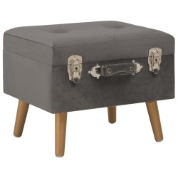 Tabourets de rangement lot de 3 Gris Velours 