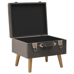 Tabourets de rangement lot de 3 Gris Velours 