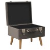 Tabourets de rangement lot de 3 Gris Velours 
