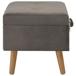 Tabourets de rangement lot de 3 Gris Velours 