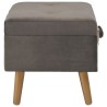 Tabourets de rangement lot de 3 Gris Velours 