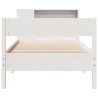 Lit bibliothèque sans matelas blanc 90x190cm bois de pin massif 