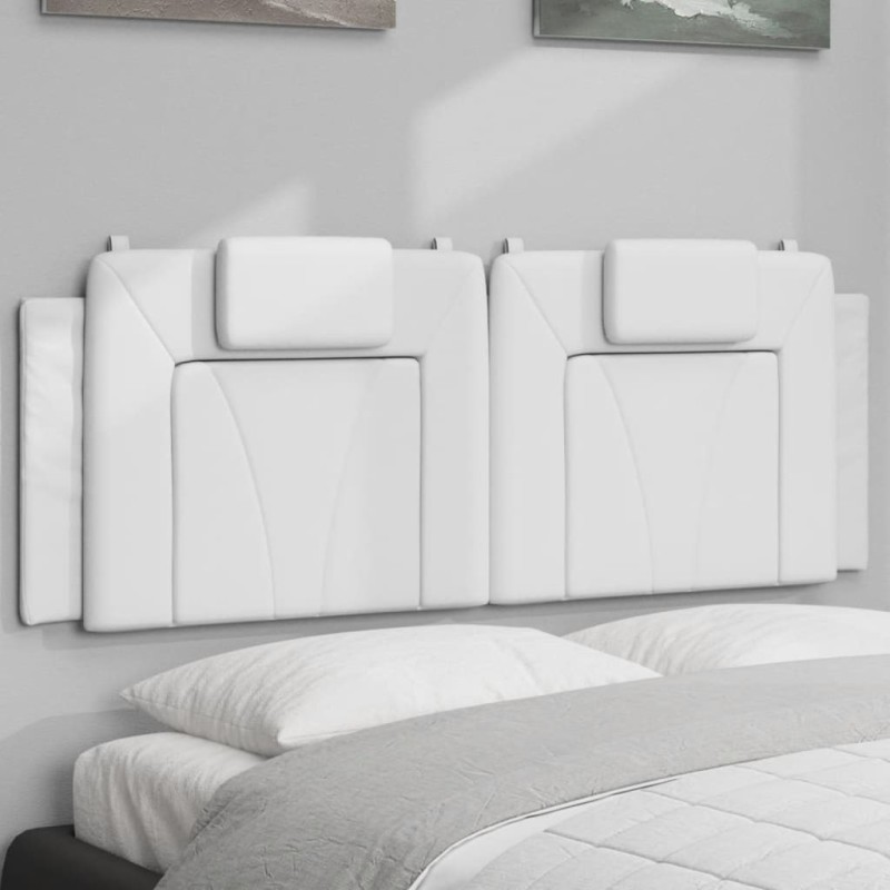 Coussin de tête de lit blanc 140 cm similicuir 
