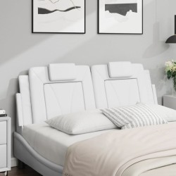 Coussin de tête de lit blanc 140 cm similicuir 