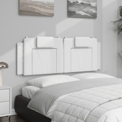 Coussin de tête de lit blanc 140 cm similicuir 