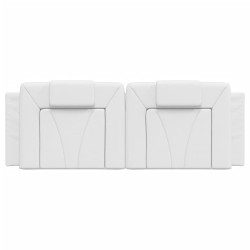 Coussin de tête de lit blanc 140 cm similicuir 