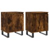 Tables de chevet 2 pcs chêne fumé 40x30x50 cm bois d'ingénierie 
