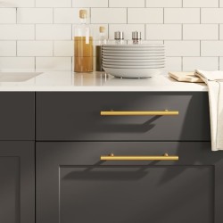 Poignées d'armoire 20 pcs doré 160 mm acier inoxydable 