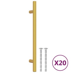 Poignées d'armoire 20 pcs doré 160 mm acier inoxydable 