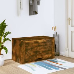 Armoire à chaussures murale Chêne fumé 70x35x38 cm Bois de Pin 