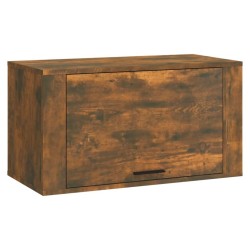 Armoire à chaussures murale Chêne fumé 70x35x38 cm Bois de Pin 
