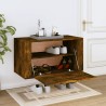 Armoire à chaussures murale Chêne fumé 70x35x38 cm Bois de Pin 