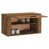 Armoire à chaussures murale Chêne fumé 70x35x38 cm Bois de Pin 
