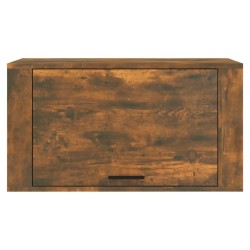 Armoire à chaussures murale Chêne fumé 70x35x38 cm Bois de Pin 