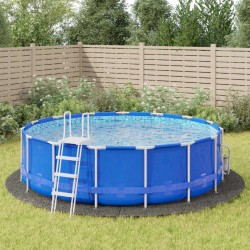 Bâche de piscine gris clair Ø500 cm géotextile polyester 