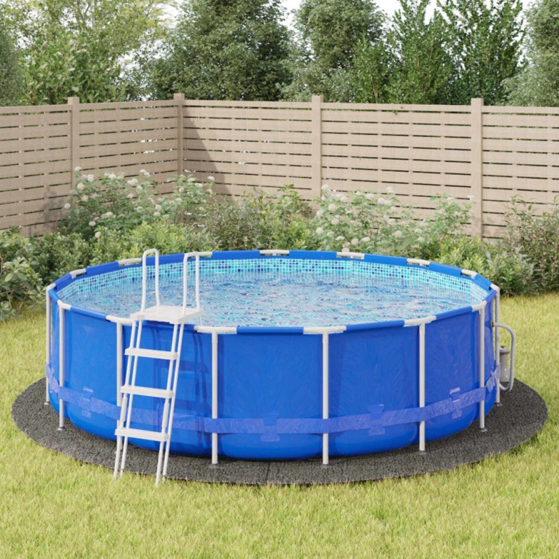Bâche de piscine gris clair Ø500 cm géotextile polyester 