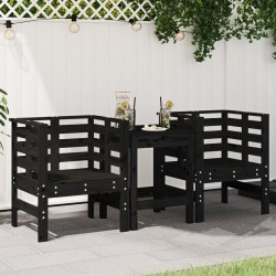 Chaises de jardin lot de 2 noir 61,5x53x71cm bois de pin massif 