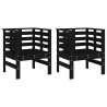 Chaises de jardin lot de 2 noir 61,5x53x71cm bois de pin massif 