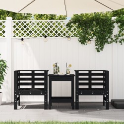 Chaises de jardin lot de 2 noir 61,5x53x71cm bois de pin massif 