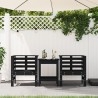 Chaises de jardin lot de 2 noir 61,5x53x71cm bois de pin massif 
