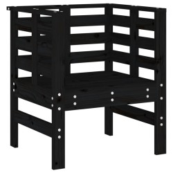 Chaises de jardin lot de 2 noir 61,5x53x71cm bois de pin massif 
