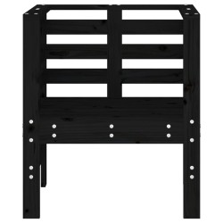 Chaises de jardin lot de 2 noir 61,5x53x71cm bois de pin massif 