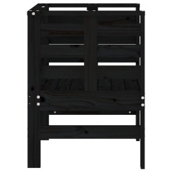 Chaises de jardin lot de 2 noir 61,5x53x71cm bois de pin massif 