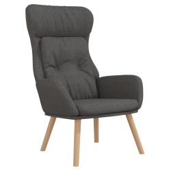 Chaise de relaxation avec repose-pied Gris foncé Tissu 