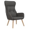 Chaise de relaxation avec repose-pied Gris foncé Tissu 